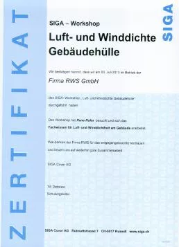 RWS GmbH – Luft- und winddichte Gebäudehülle